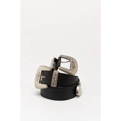 Moschino Multicolor Viscose Regular Belt In Black