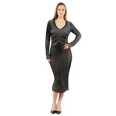 Moschino Ribbed Wool-acrylic Blend Dress In Black