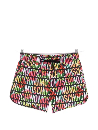 Moschino Multicolour Logo Print Swim Shorts