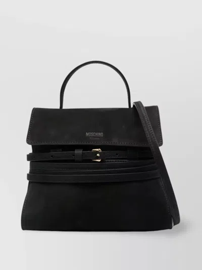 Moschino Nabuk Nero Shoulder Bag