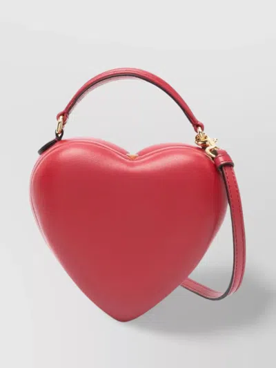 Moschino Nappa Heart Top Handle Clutch Bag