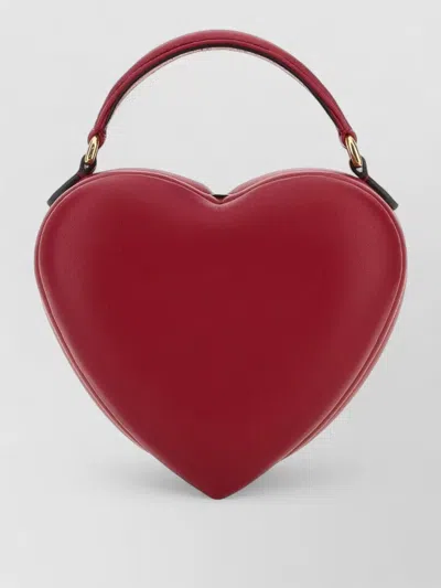 Moschino Nappa Leather Love Me Shoulder Bag In Burgundy