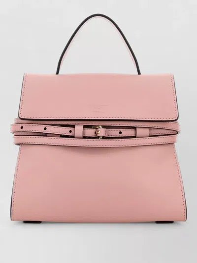 Moschino Nappa Leather Small Tie Me Crossbody Bag In Pink