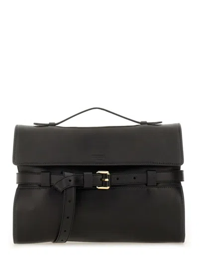Moschino Nappa Leather "tie Me" Clutch