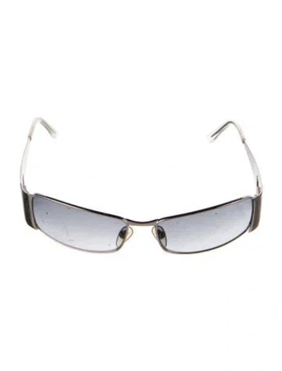 Pre-owned Moschino Narrow Gradient Sunglasses In Silver