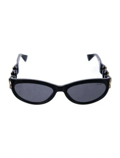Pre-owned Moschino Narrow Tinted Sunglasses In Black