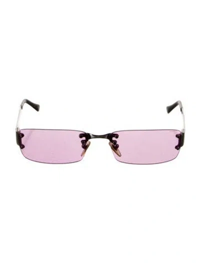 Pre-owned Moschino Narrow Tinted Sunglasses In Silver