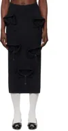 Moschino Navy Multi Collars Knitted Midi Skirt In 0510 Dark Blue