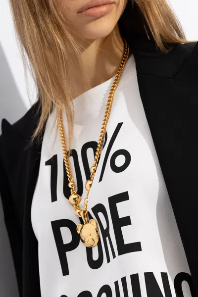 Moschino Necklace With Teddy Bear Head In Gold
