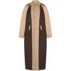 Moschino Beige Reversible Trench Coat In Gabardine And Satin