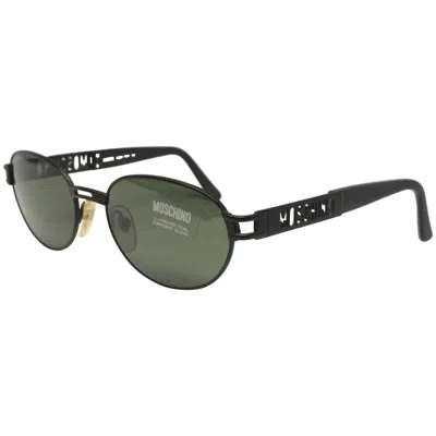 Pre-owned Moschino New Vintage  Mm3018 Oval Black Matte 1990 Sunglasses
