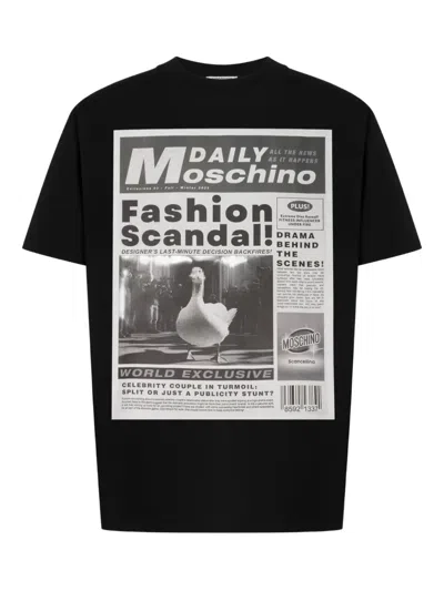 MOSCHINO NEWSPAPER-PRINT T-SHIRT