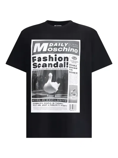 MOSCHINO NEWSPAPER-PRINT T-SHIRT