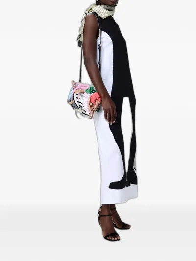 Moschino Newspaper-print Silk Scarf In Neutral
