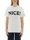 Moschino Crew Neck Graphic Print T-shirt With Dropped Shoulders In White