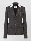 Moschino Notched Lapel Tailored Suit Jacket In Gray