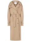 Moschino Notched-lapel Trench Coat In Neutrals