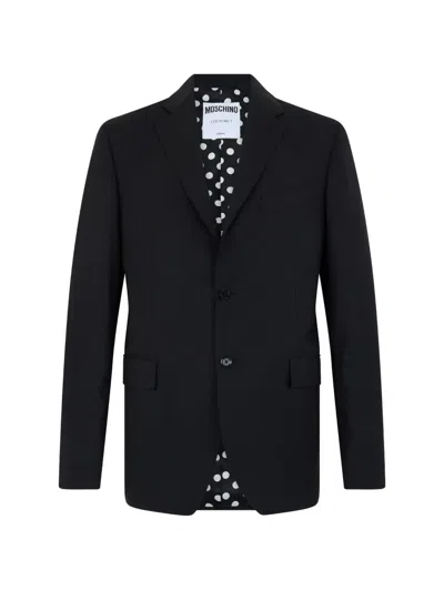Moschino Notch-lapel Single-breasted Jacket In Black