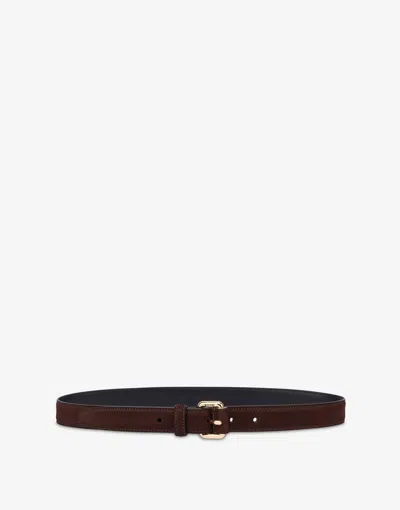 Moschino Nubuck Belt In Brown