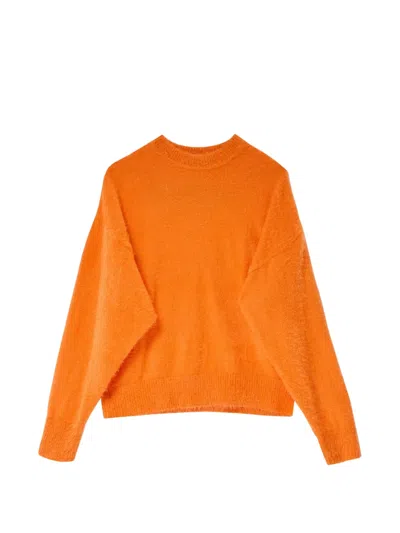 Moschino Nuvola Logo-intarsia Sweater In Orange