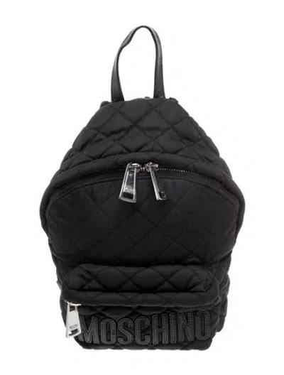 Pre-owned Moschino Nylon Backpack In Black