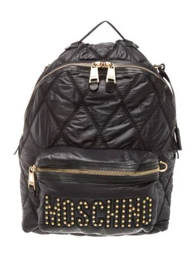 Pre-owned Moschino Nylon Backpack In Black