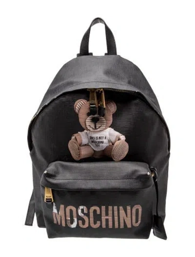 Pre-owned Moschino Nylon Backpack In Black