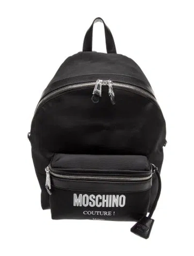 Pre-owned Moschino Nylon Backpack In Black