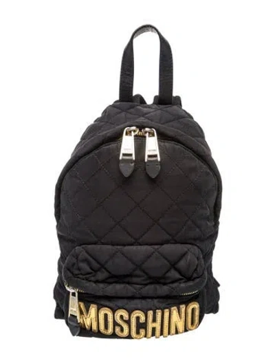 Pre-owned Moschino Nylon Backpack In Black