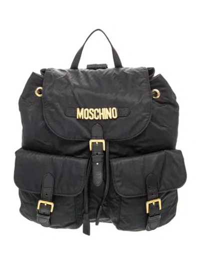 Pre-owned Moschino Nylon Backpack In Black
