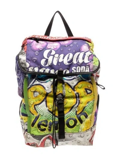 Pre-owned Moschino Nylon Backpack In Blue