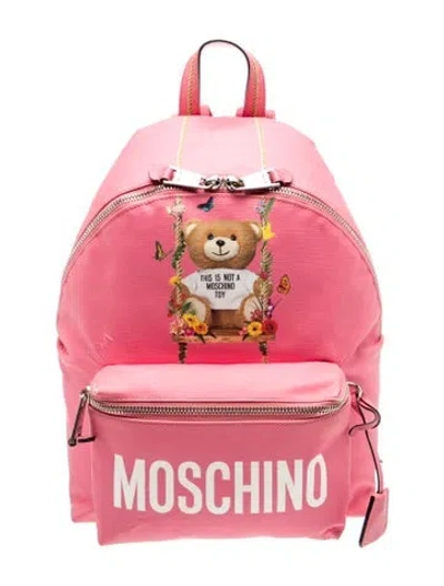 Pre-owned Moschino Nylon Backpack In White