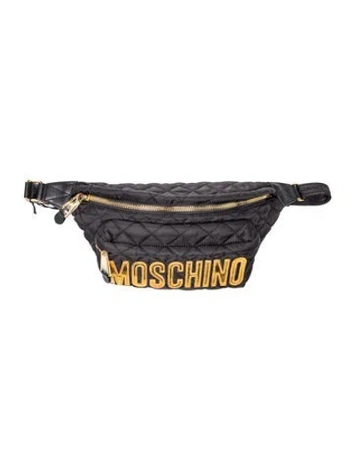 Pre-owned Moschino Nylon Belt Bag In Black