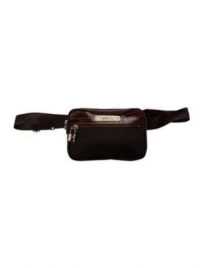 Pre-owned Moschino Nylon Belt Bag In Brown