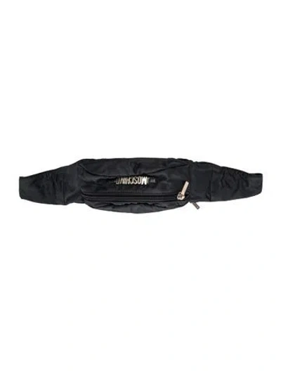 Pre-owned Moschino Nylon Belt Bag Vintage In Black