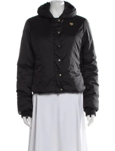 Pre-owned Moschino Nylon Bomber Jacket In Black