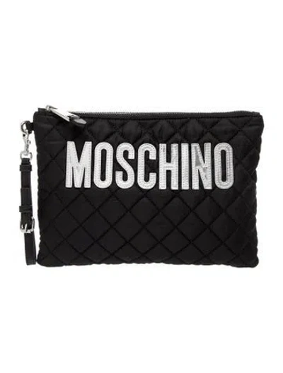 Pre-owned Moschino Nylon Clutch W/ Tags In Black