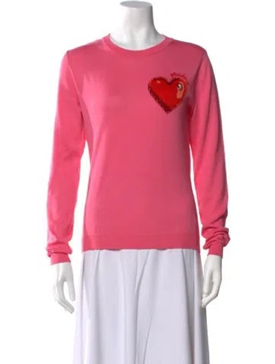 Pre-owned Moschino Nylon Crew Neck Sweater In Pink