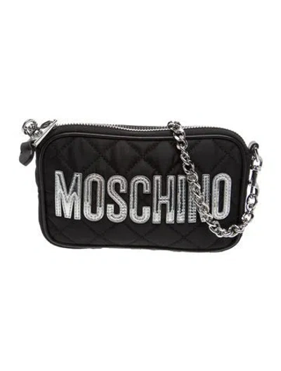 Pre-owned Moschino Nylon Crossbody Bag In Black