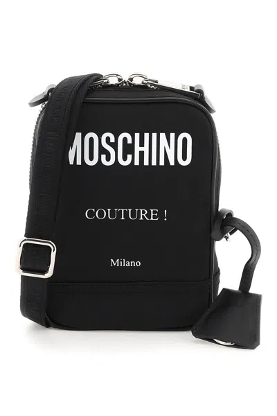 Moschino Nylon Crossbody Bag In Black