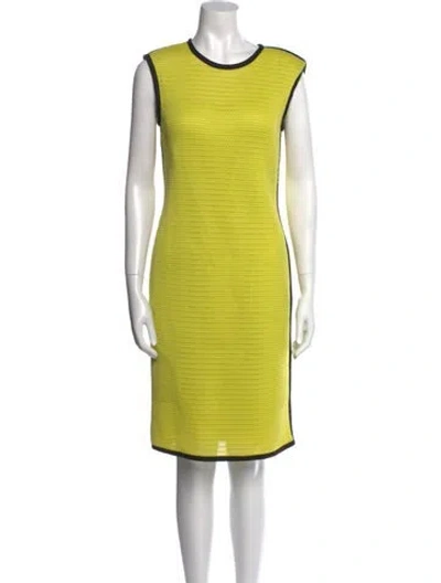 Pre-owned Moschino Nylon Midi Length Dress In Yellow
