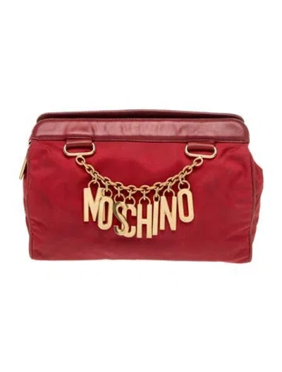 Pre-owned Moschino Nylon Portfolio In Red