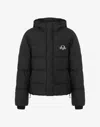 Moschino Nylon Puffer Jacket Laurel Crown Logo In Black