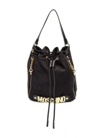 Pre-owned Moschino Nylon Top Handle Bag In Black