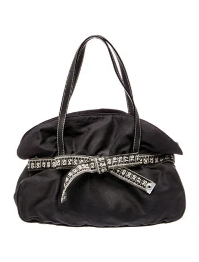 Pre-owned Moschino Nylon Top Handle Bag In Black
