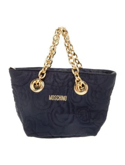 Pre-owned Moschino Nylon Top Handle Bag In Blue