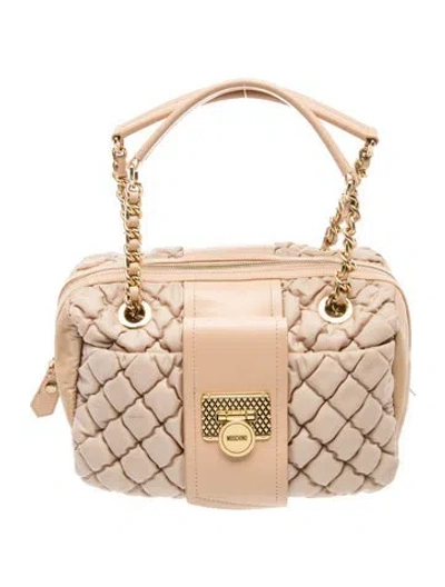 Pre-owned Moschino Nylon Top Handle Bag In Brown
