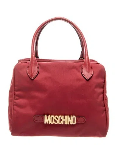 Pre-owned Moschino Nylon Top Handle Bag In Red