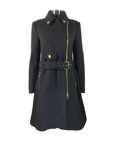 Moschino Oblique Cardigan Zipper Coat In Black