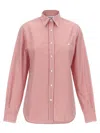 Moschino Red Oca Embroidered Shirt In Red